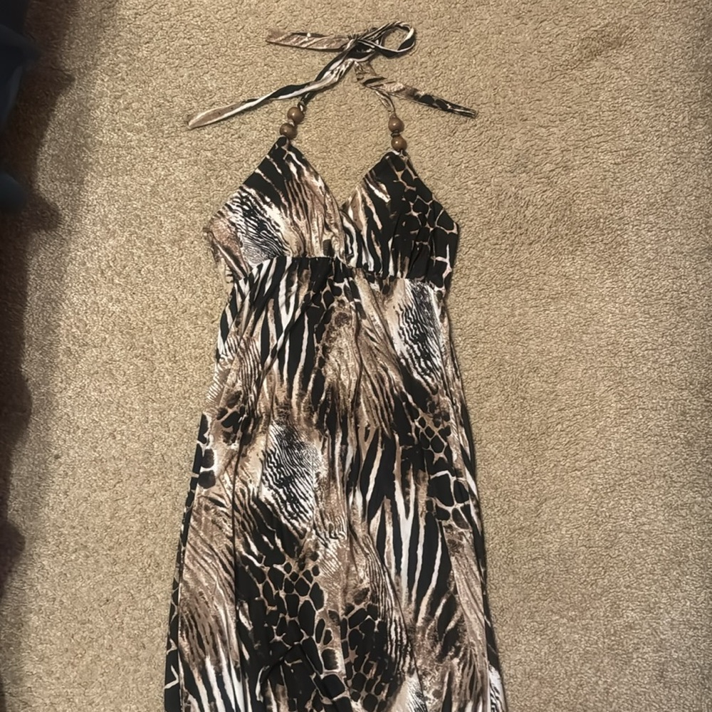 Animal Print Long Sun Dress